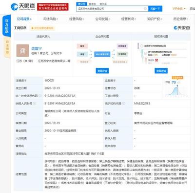 蘇寧易購跨界布局醫藥領域 成立江蘇蘇寧大藥房，注冊資本1000萬